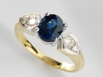 Oval Sapphire and Diamond Ring